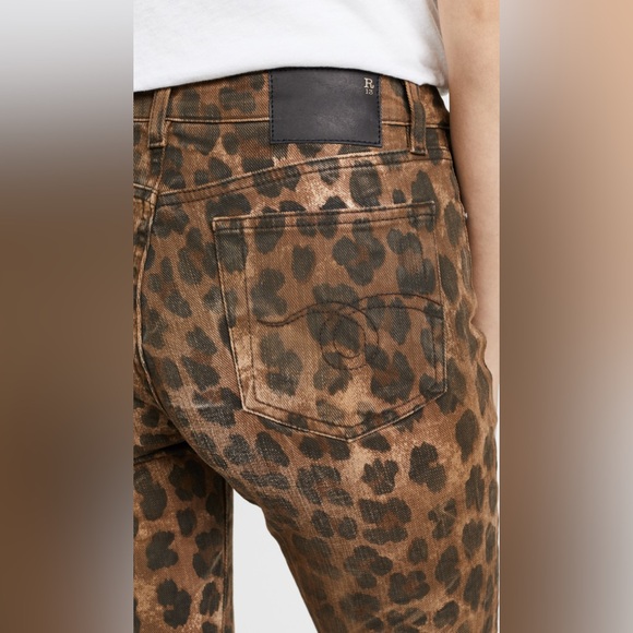 R13 Kick Jeans in Leopard - Picture 4 of 14